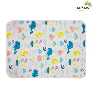 Diaper Changing Mat (Top Layer-100% Cotton)_Ocean Whales