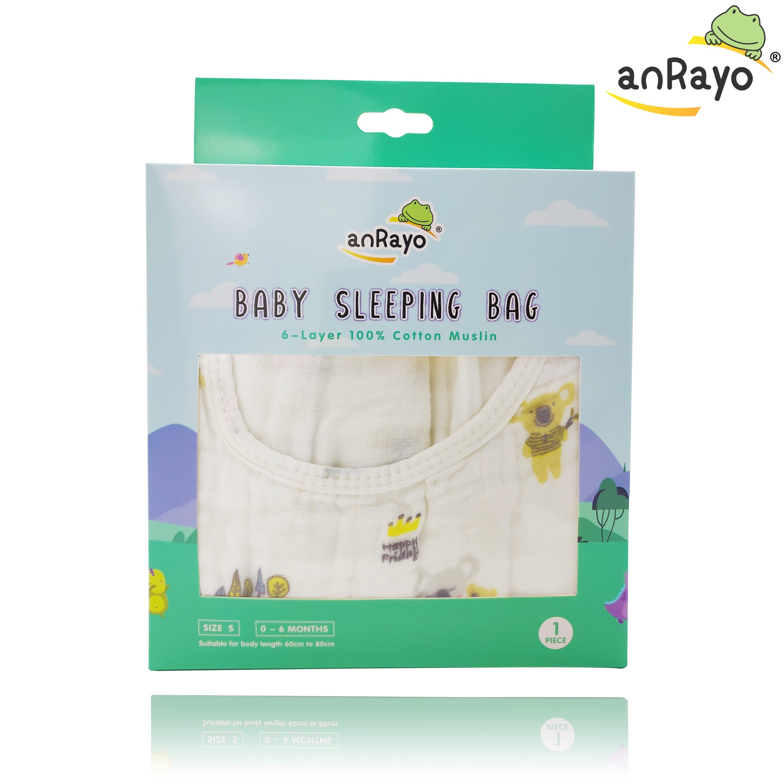 Baby Sleeping Bag (6-Layer 100% Cotton Muslin) Size S_Little Koala Bear - Image 7