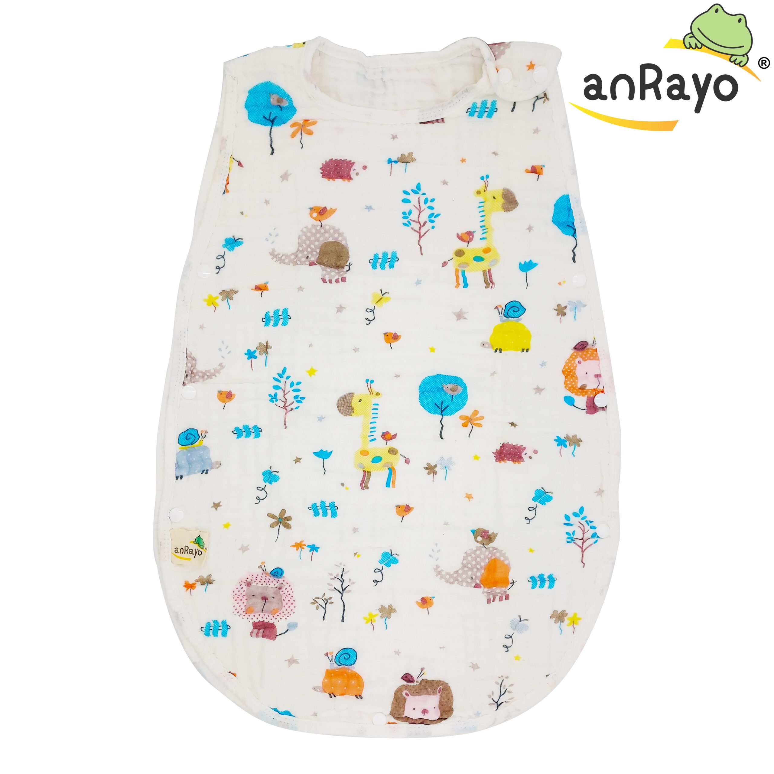Baby Sleeping Bag (6-Layer 100% Cotton Muslin) Size S_Cutie Zoo