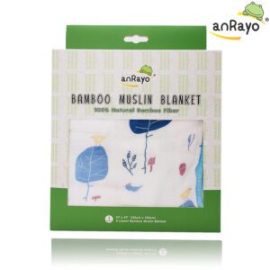 Bamboo Muslin Blanket (4-layer 100% Bamboo)_ Autumn Fox