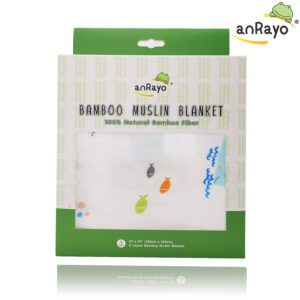 Bamboo Muslin Blanket (4-layer 100% Bamboo)_Blue Whales