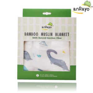 Bamboo Muslin Blanket (4-layer 100% Bamboo)_Dinosaur World