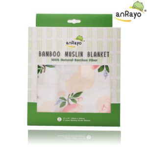 Bamboo Muslin Blanket (4-layer 100% Bamboo)_Pinky Roses