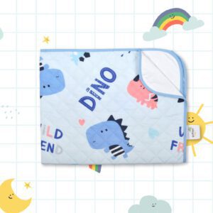 Diaper Changing Mat (Top Layer-Polyester)_Blue Dino