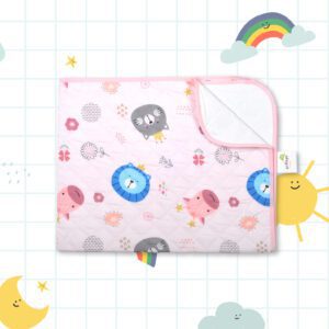 Diaper Changing Mat (Top Layer-Polyester)_Pink Cow