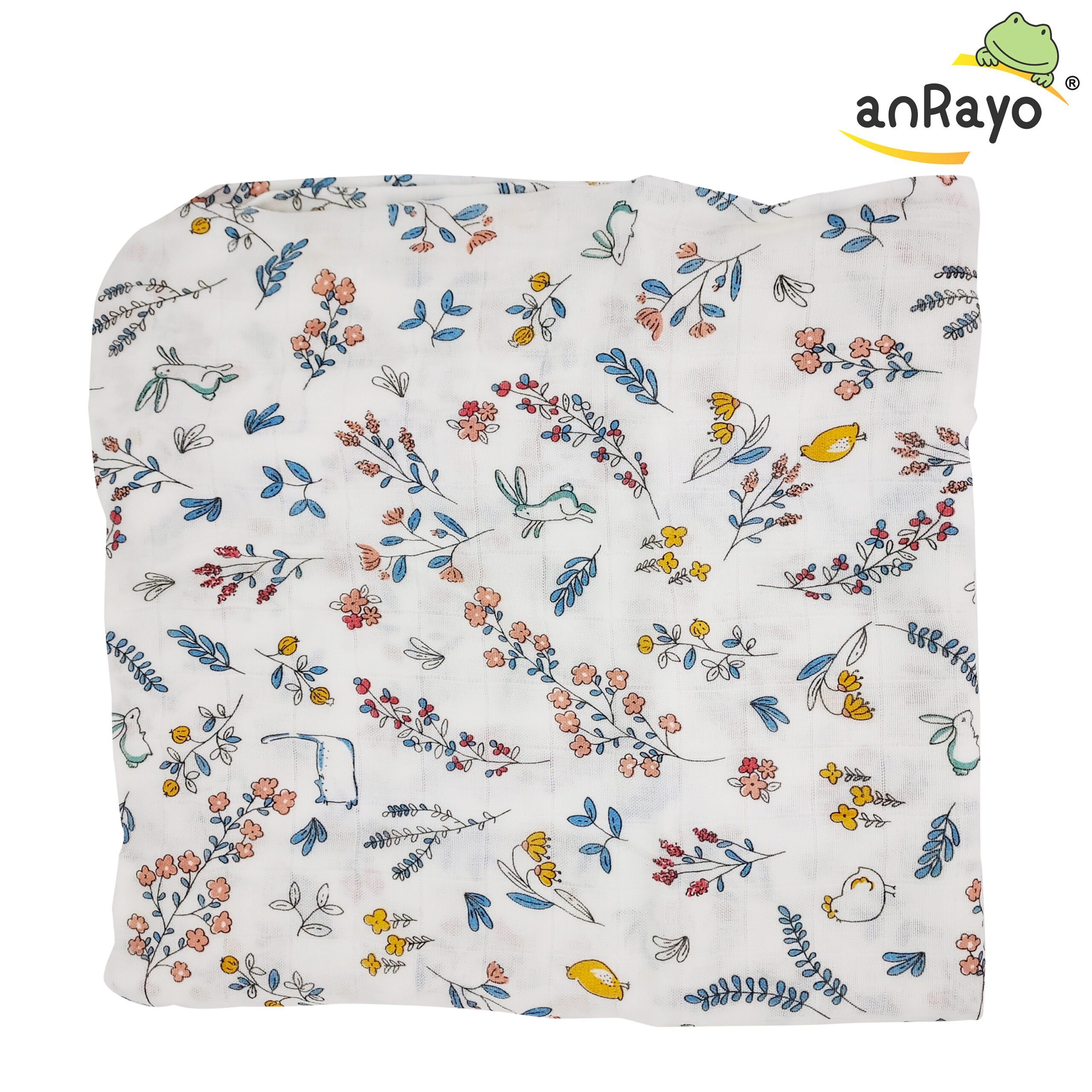 Muslin Swaddle Blanket (100 % Bamboo)_Blossom Rabbit - Image 4