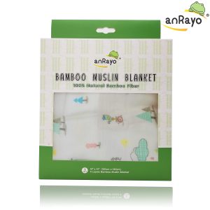 Bamboo Muslin Blanket (4-layer 100% Bamboo)_ Snow Bear