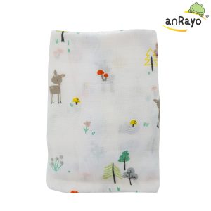 Muslin Swaddle Blanket (100 % Bamboo)_Little Deer