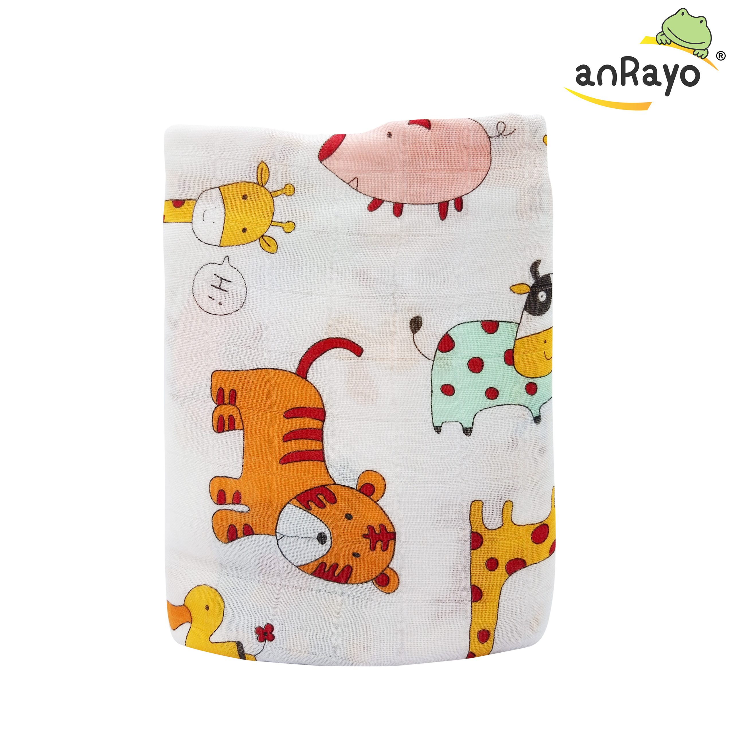 Muslin Swaddle Blanket (100 % Bamboo)_Little Zoo